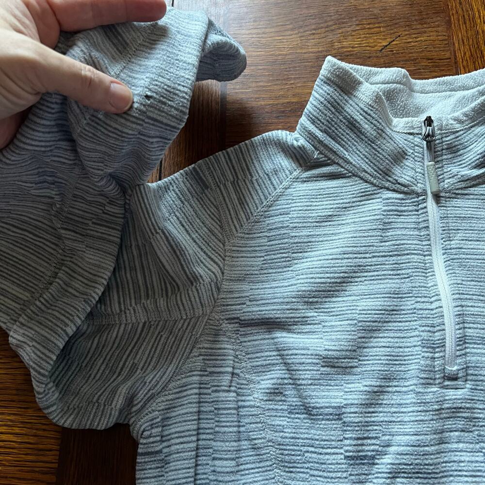 The North Face Glacier 1/4 Zip Mock Neck Medium Gray Fleece Pullover Jacket - Picture 13 of 16